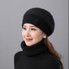 Winter Hat Women's Fleece Thickened Warm Beret Women's Fashion Windproof Knitted Hat Mom Wool Hat