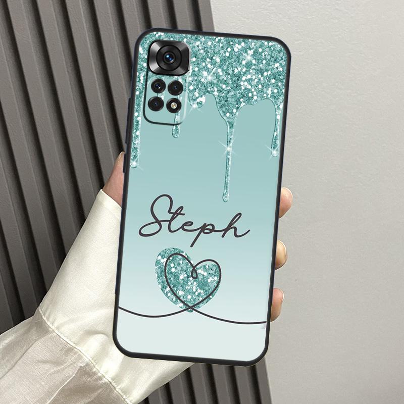 Personalised shinee hearts name initials Case For Xiaomi Redmi Note 11 11S 10 10S 9S 8 12 Pro Redmi 9 10 12C 9C 9T 10A 10C Cover