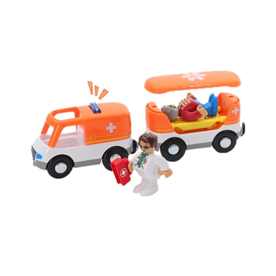 City Electric Locomotive Magnetic Train Diecast Slot Fire Truck Police Cars Fit Brio Wooden Train Railway Track Toys For Kids