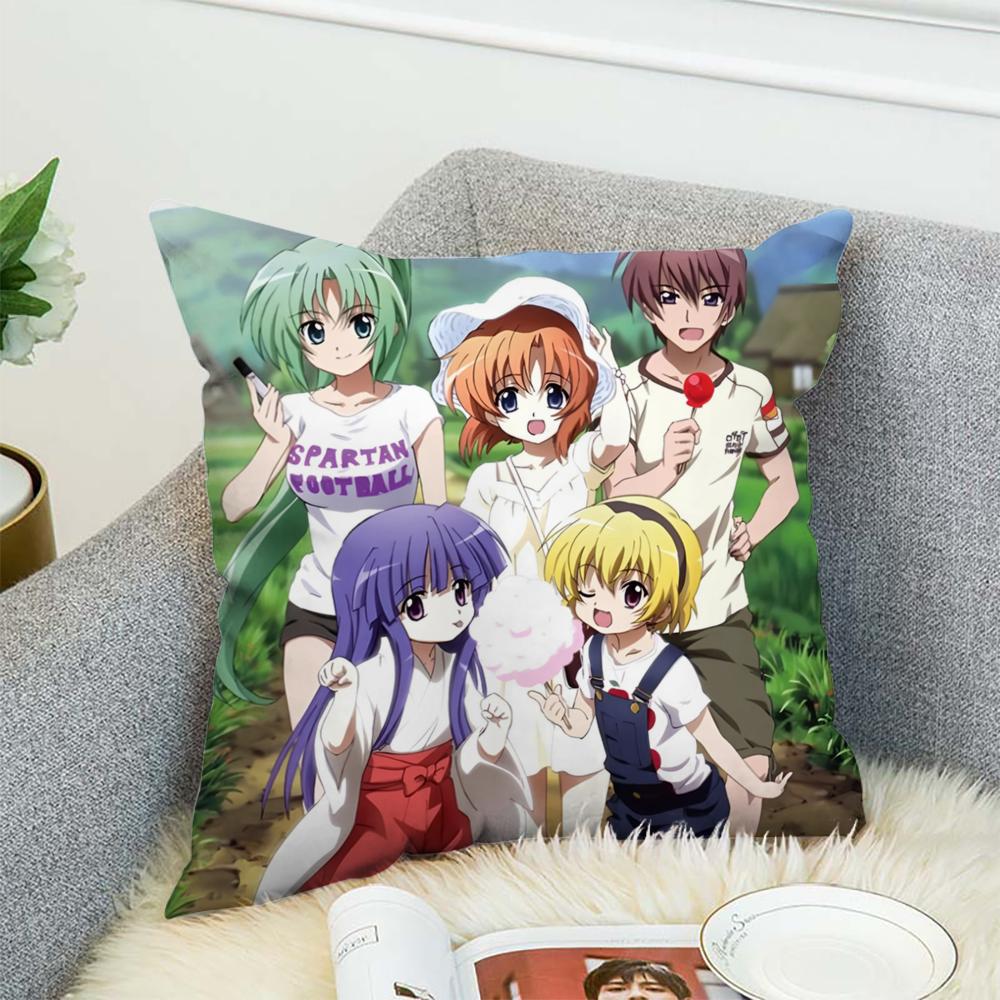 Наволочка Higurashi When They Cry Для Автомобиля Дивана Декоративная Домашняя Двусторонняя Печать Плюшевая Квадратная Подушка-плед Чехол