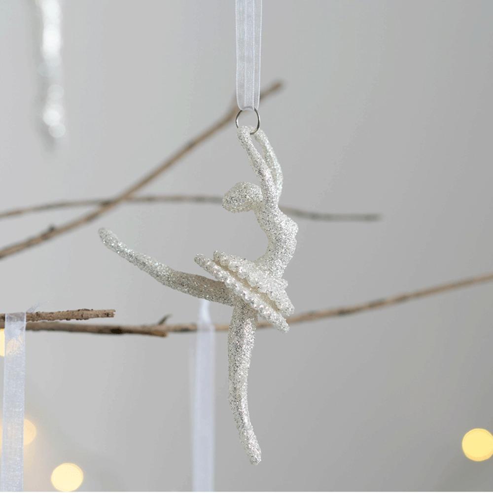 White Angel Fairy Pendant Glitter Xmas Tree Hanging Ornaments DIY Xmas Home Decoration