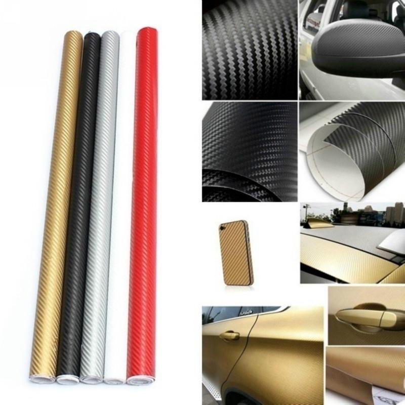 Car Styling 3D Carbon Fiber Vinyl Film High Glossy Warp Motorcycle Car Waterproof Stickers Accessori