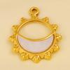 2pcs White Shell Charm Stainless Steel Pendants For Jewelry Making Supplies Mirror Sun Heart DIY Charms In Bulk Real Gold Plated