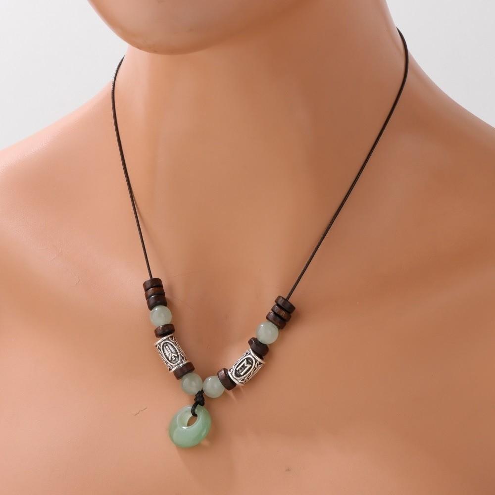 Bead Run Wood Bead Viking Bead Safety Buckle Retro Style Rune Bead Rune Bead Ethnic Style Sweater Chain Retro Fashion