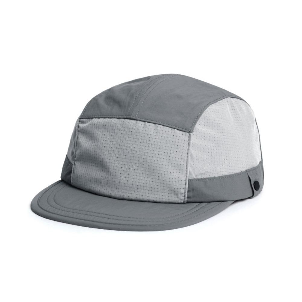 Breathable Flat-brimmed Cap Japanese 5-panel Baseball Cap Casual Mens Mesh Hat Running