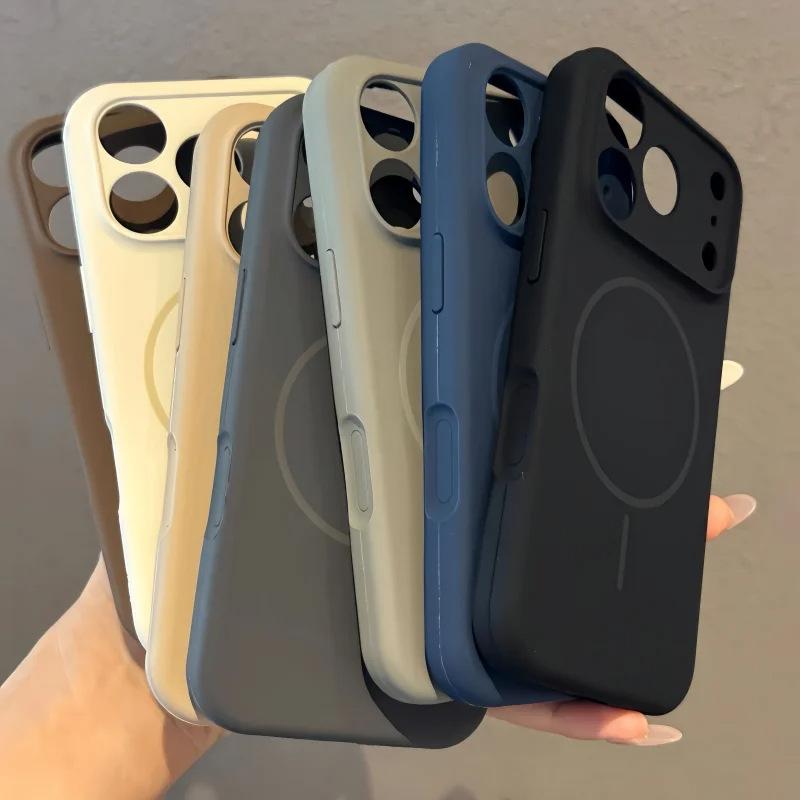 Жидкий силиконовый чехол для телефона Apple iPhone 17 Pro Max - Magsafe Противоударный Креативный Защитный чехол с полной защитой для iPhone