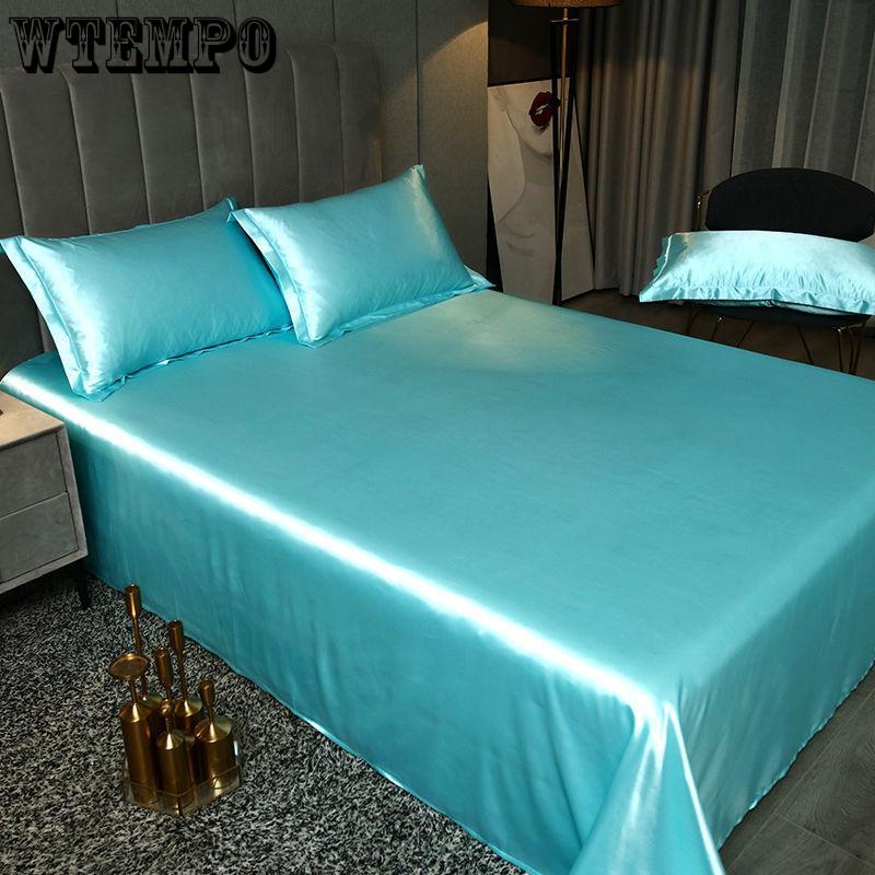 Простыня размера «queen-size» 1,8 м/2 м, летние простыни из ледяного шелка, шелковые скользкие бытовые простыни из ледяного шелка