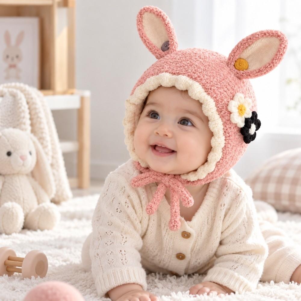 Soft Plush Baby Winter Cap Windproof Infant Plush Hat Soft Baby Knitted Hat Autumn Winter
