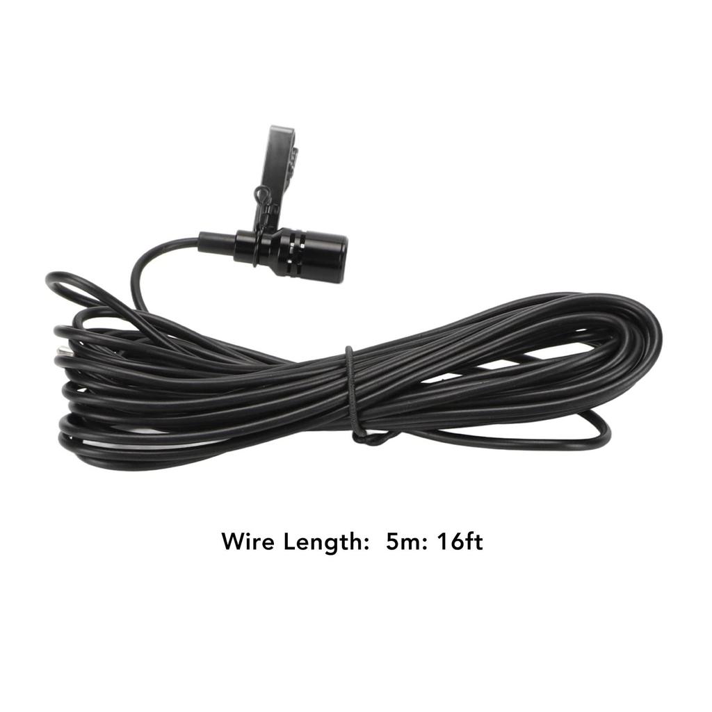 Lavalier Microphone, Professional Clip-on Wired Omnidirectional Lapel Mic with 6.35mm3.5mm Jack, 5m16.4ft Cable for Guitar, Speech, Drums, Piano,