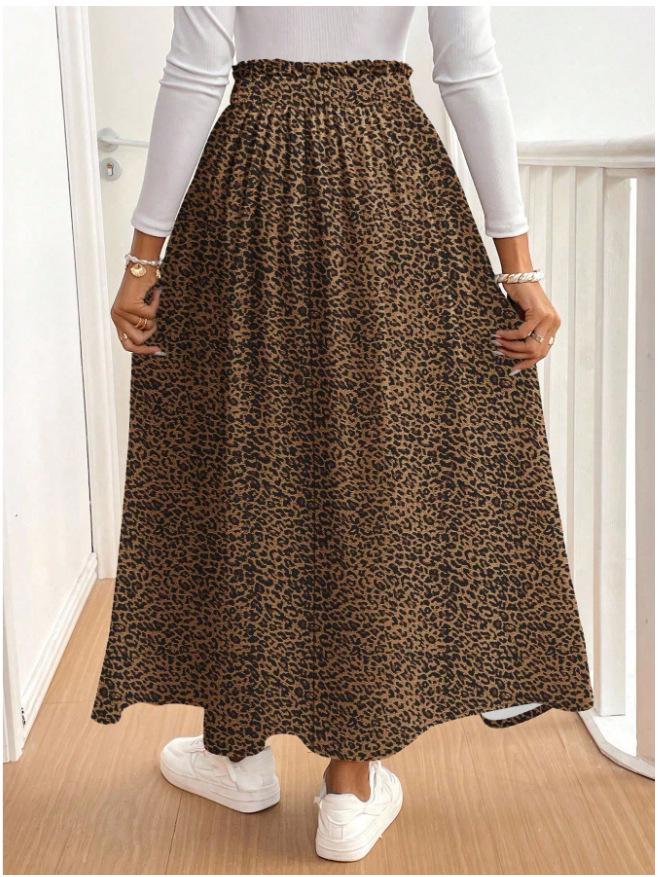 Сладкая Цветочная Элегантная Юбка с Разрезом и Оборками - Стройный Метеор Студенческий Стиль