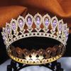 Vintage Baroque Queen King Tiaras and Crowns for Bridal Wedding Tiara Prom Birthday Crown Round Diadem Hair Jewelry Gift