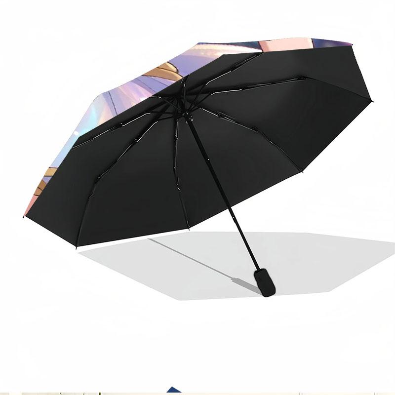 Sailor Moon Print Automatic Open Close Umbrella, Portable Foldable Umbrella, for Outdoor Commute Camping Trip, Ideal Birthday Gift