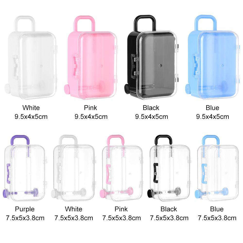 New Plastic Doll Handbag Case Mini Suitcase Lovely Small Clutch Jewellery Box Dolls Miniature Toys