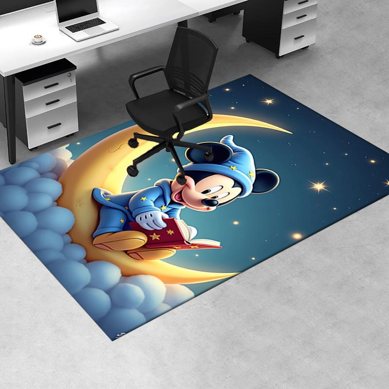 3D Printed Mickey Mouse,Moon,Night Anti-Slip Rug - Machine Washable Office Rug for Living Room, Bedroom, Office - Multiple Sizes