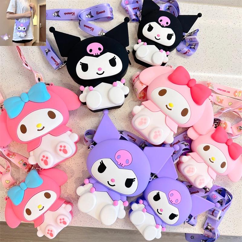 Q Дядя Оригинальный Sanrio Kuromi Силиконовая 3D Желейная Сумка Через Плечо Маленького Размера Милая и Прелестная Фиолетовая