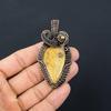 Fossil Coral Gemstone Pure Copper Wire Wrapped Handmade Pendant Jewelry For Gift