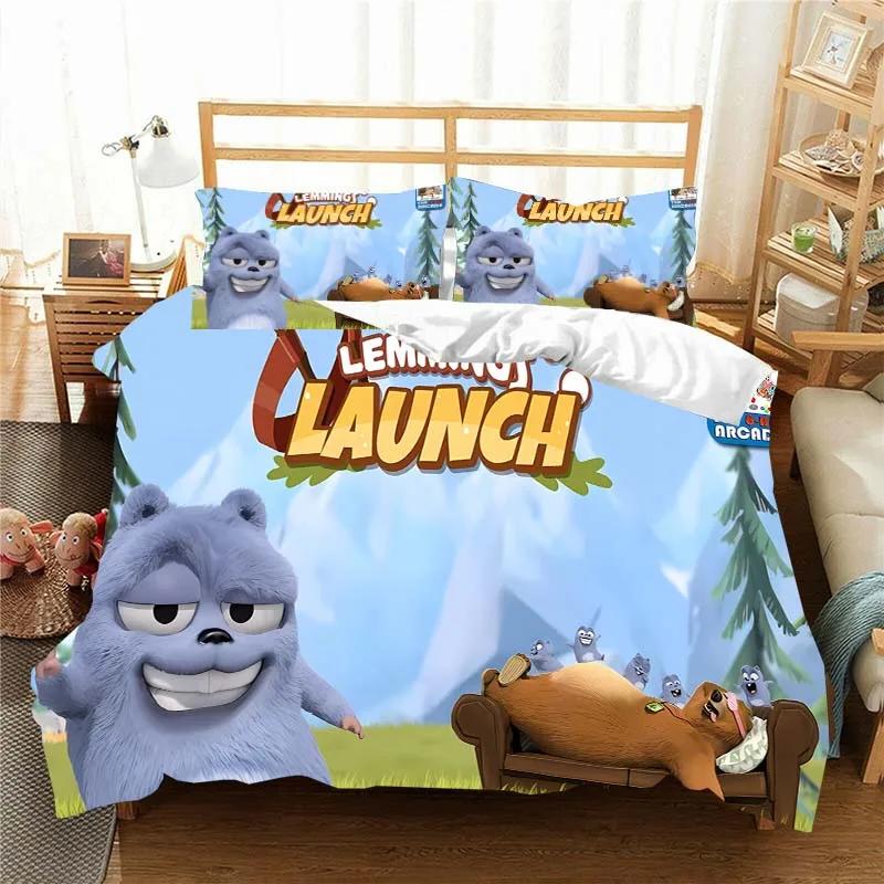 3D G-Grizzy And The Lemmings Bedding Set Duvet Cover Comforter Bed Single Twin Full Queen Youth Kids Girl Boys Gift Bed Sheets
