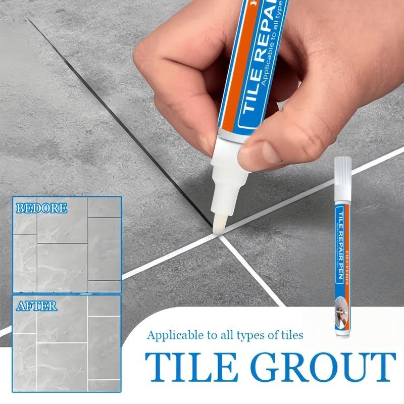 5Pcs Waterproof Tile Grout Pen White Grout Repair Marker for Bathroom Kitchen Gaps