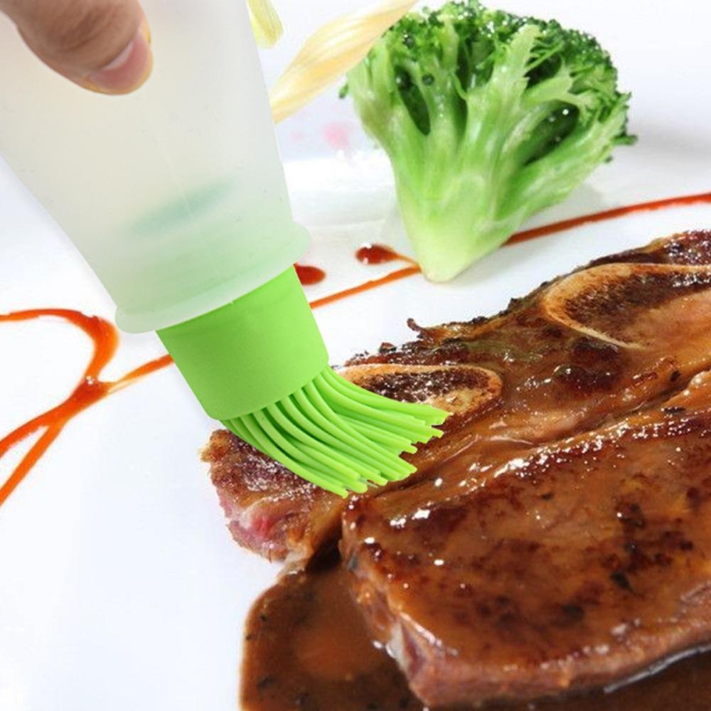 4 шт., силиконовая бутылка для масла с кисточкой, щетка для барбекю, бутылка для масла для выпечки из пищевого силикона, кухонные гаджеты для барбекю