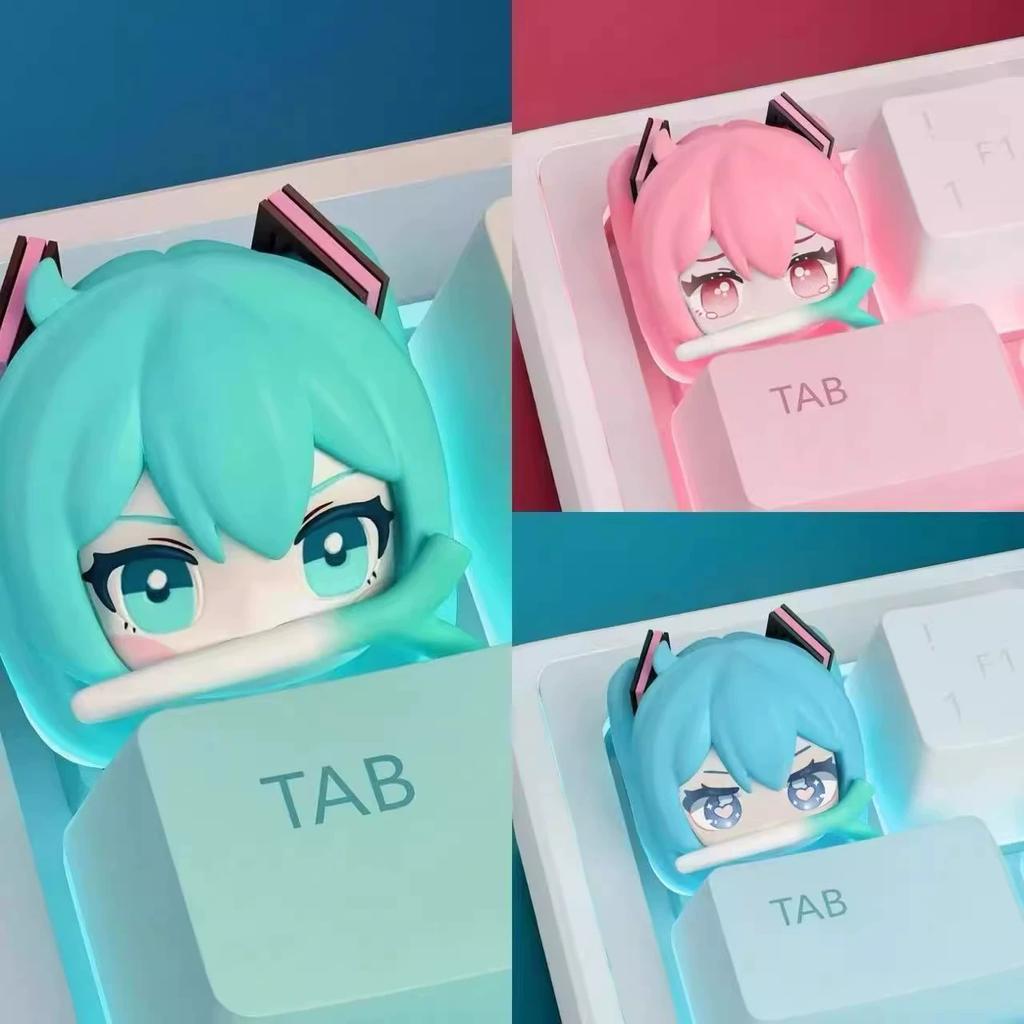 Милая мультяшная девушка, смола, персонализированный 3D колпачок для клавиши, креативная механическая клавиатура, украшение Esc, аниме-аксессуар, подарки для хобби, в наличии