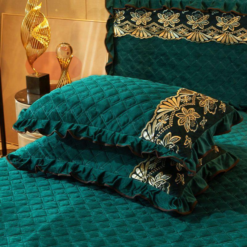 Роскошный комплект постельного белья высокого класса из 3 предметов, мягкий, удобный, дышащий, однотонный, на клипсе, хлопковое постельное белье, юбка, стильный комплект защиты для матраса