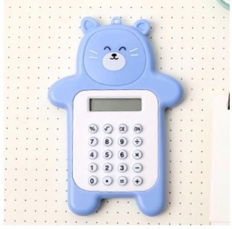 Калькулятор с милым медведем в Корейском стиле, модный мини-портативный маленький калькулятор, портативный школьный компьютер для студенческого офиса