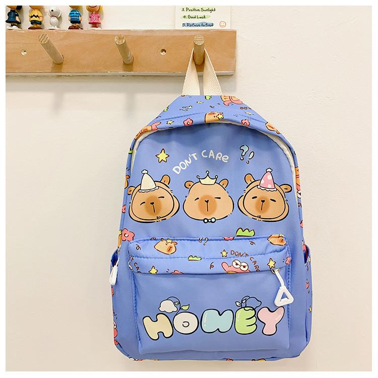 And Spacious Cute Childrens Cartoon Capybara Backpack For Boys And Girls In Nylon Soft