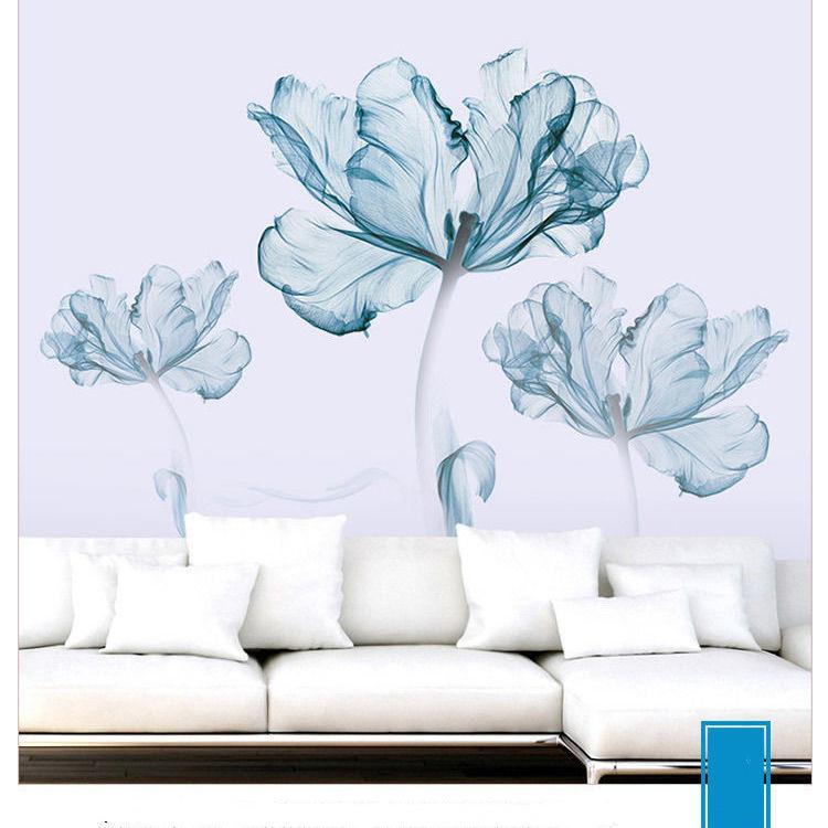 Цветочные наклейки Гостиная Стена Фон Наклейки На Стены Спальня Комната Стены Украшения Наклейки Обои Самоклеящиеся Наклейки