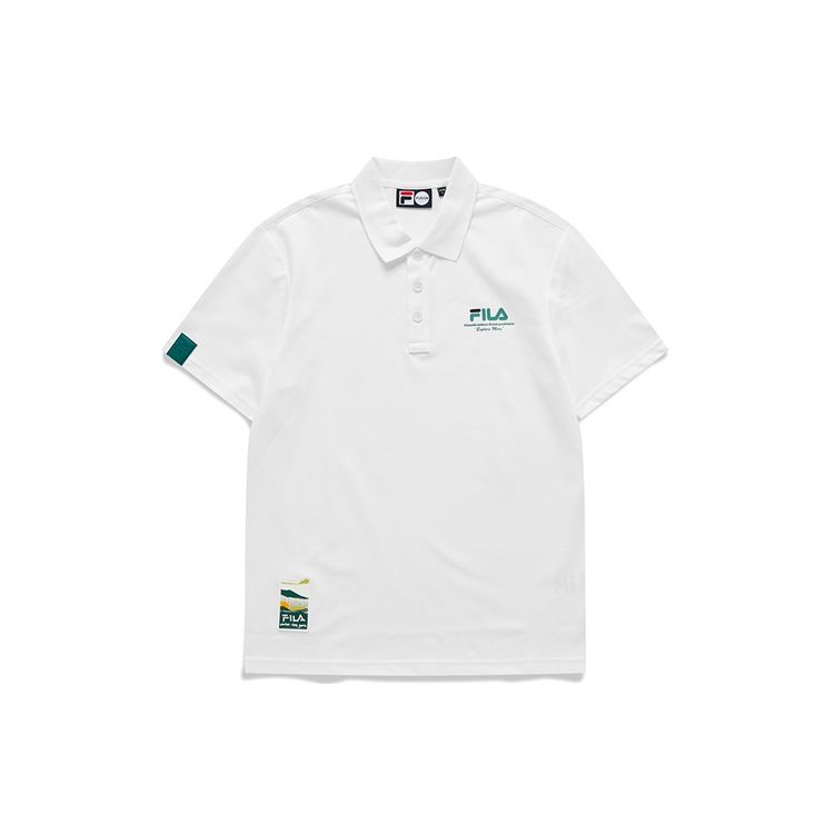 Fila Fusion Логотип Lifestyle Повседневная Спортивная Рубашка-поло Мужские Топы Белый T11M123101FWT