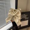 Pearl Chain Big Bowknot Shoulder Bag Sweet Crossbody Bag Simple Drawstring Bucket Bag Girls
