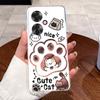 Casing For OPPO Reno 11F 11A 5G CPH2603 Case Aesthetic Cute Cat Cartoon Soft Silicone Back Cover Transparent Phone Case Bumper