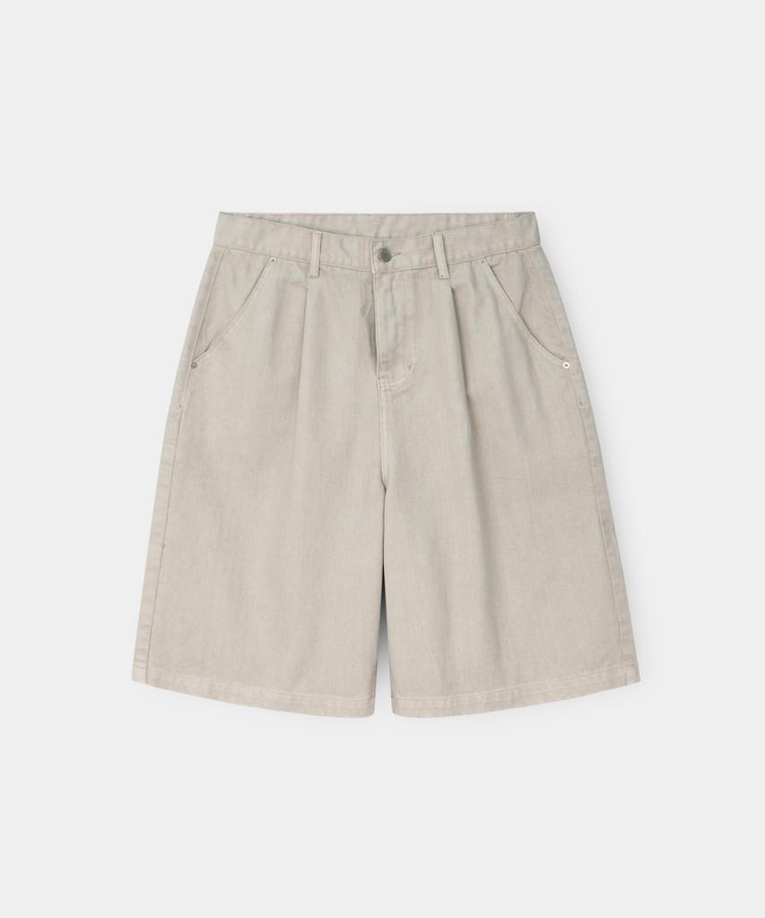 INDUST Pigment Washed Single-Pleat Bermuda Pants_4 Colors