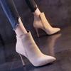 Осенние женские ботильоны зима 2024 года ботильоны на очень высоком каблуке женские короткие туфли распродажа удобные и элегантные горячие ботинки