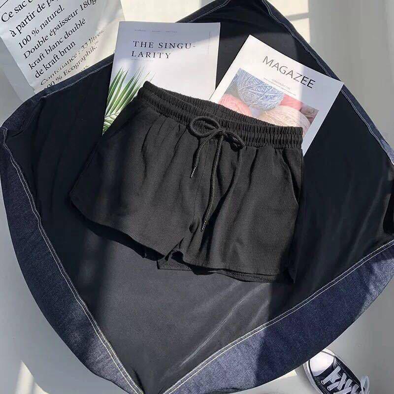Женские летние спортивные шорты с высокой эластичной талией 2024 – Свободные, повседневные брюки с широкими штанинами для дома или сна