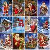DIY 5D Diamond Painting Santa Claus Diamond Embroidery Cross Stitch Full Round Mosaic Rhinestone Christmas Snowman Home Decor
