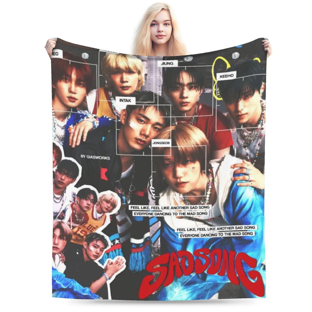 DUH! P1Harmony Kpop Music Album Blanket Fleece Cozy Soft Throw Blankets for Bed Bedding Throws