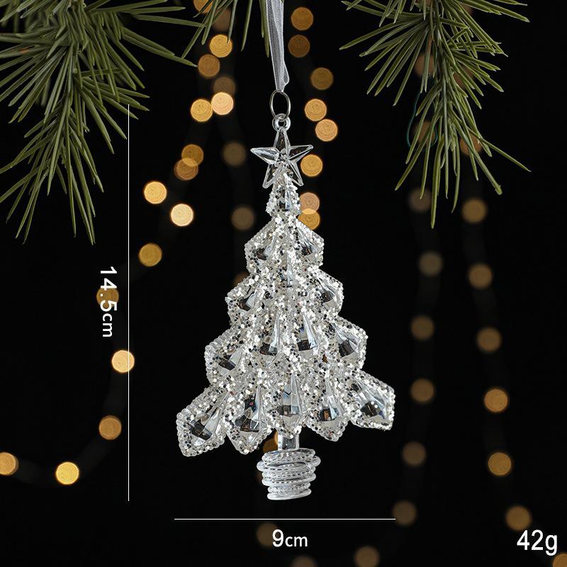Crystal Christmas Ornaments for Tree Decorations-Hanging Acrylic Deer Icicle Ornaments with Drop Pendants Home Party Accessories