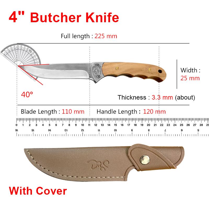 Slicing Fish Fruit Boning Knife Cleaver Meat Vegetables Kitchen Knives Forged Blade Butcher Knife Wood Handle Chef Utility Knife