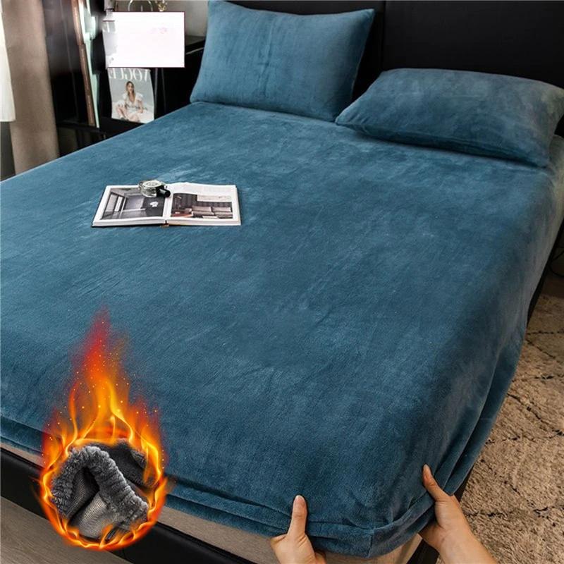 Мягкий теплый наматрасник, утолщенный бархатный эластичный чехол для простыни, протектор, однотонный чехол для кровати, латексный коврик, чехол для кровати, постельные принадлежности