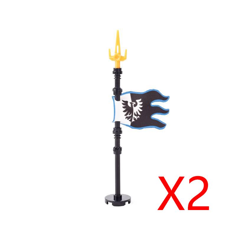 MOC Medieval Building Blocks Soldier Figures Weapons Accessories Armor Shield Flag Transport Ox Horse Mini Brick Toy Gift X010