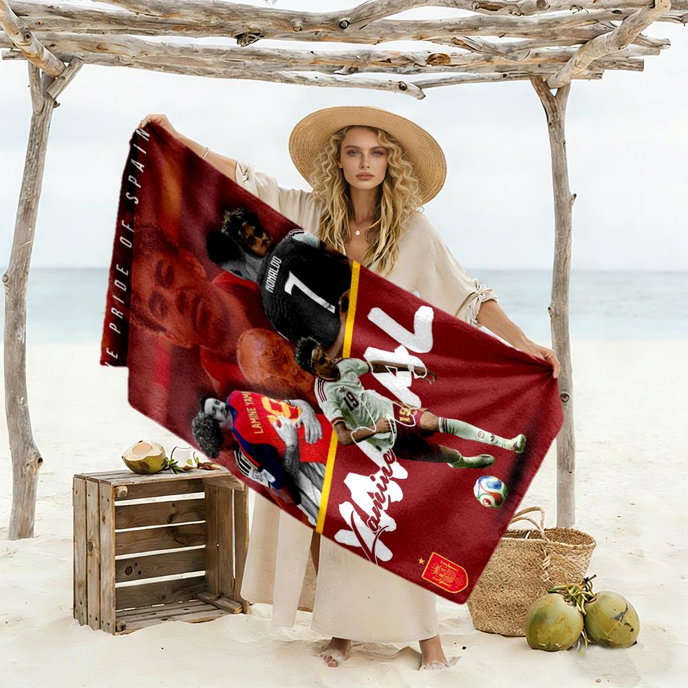 Lamine Yamal Football Player Celebration Beach Towel Quick-Dry Soft Microfiber Comfortable Lightweight Perfect for Traveling Yoga Camping and Swimming