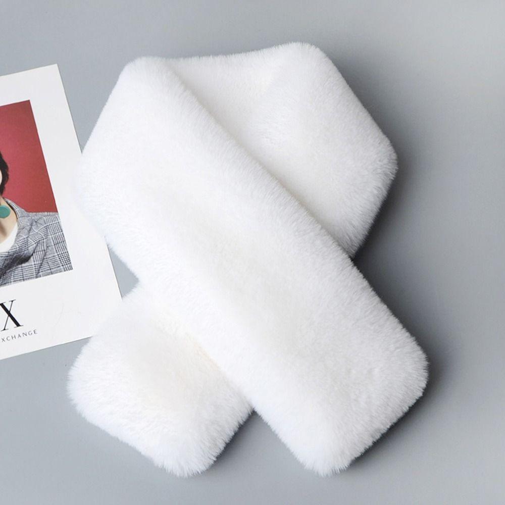 Thicken Winter Warm Shawl Solid Color Neckerchief Wrap Neck Warmer Cross Scarf