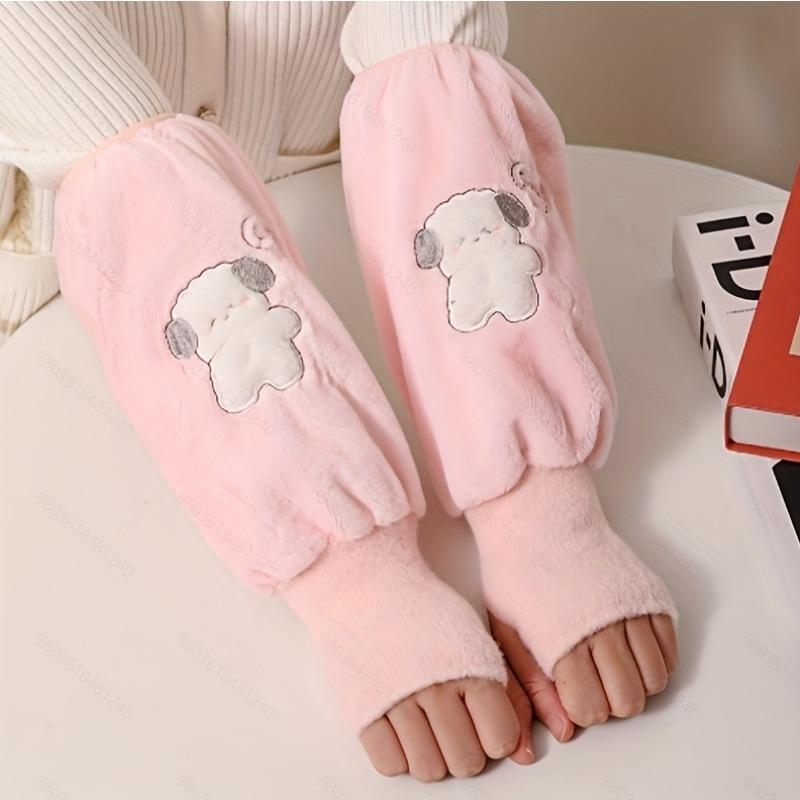 1pair Thermal Sleeve Covers for Women, Office Arm Warmers for Fall Winter, Fleece Lined Coat Sleeve Protector, Anti-Dirty & Warm