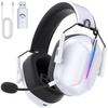 Captain 500 Gaming Headset (White) [2.4G USB AdapterBluetooth 5.2Wired] 3-Way Wireless Headset with Low Latency, 40H Playback, Detachable MicMute,