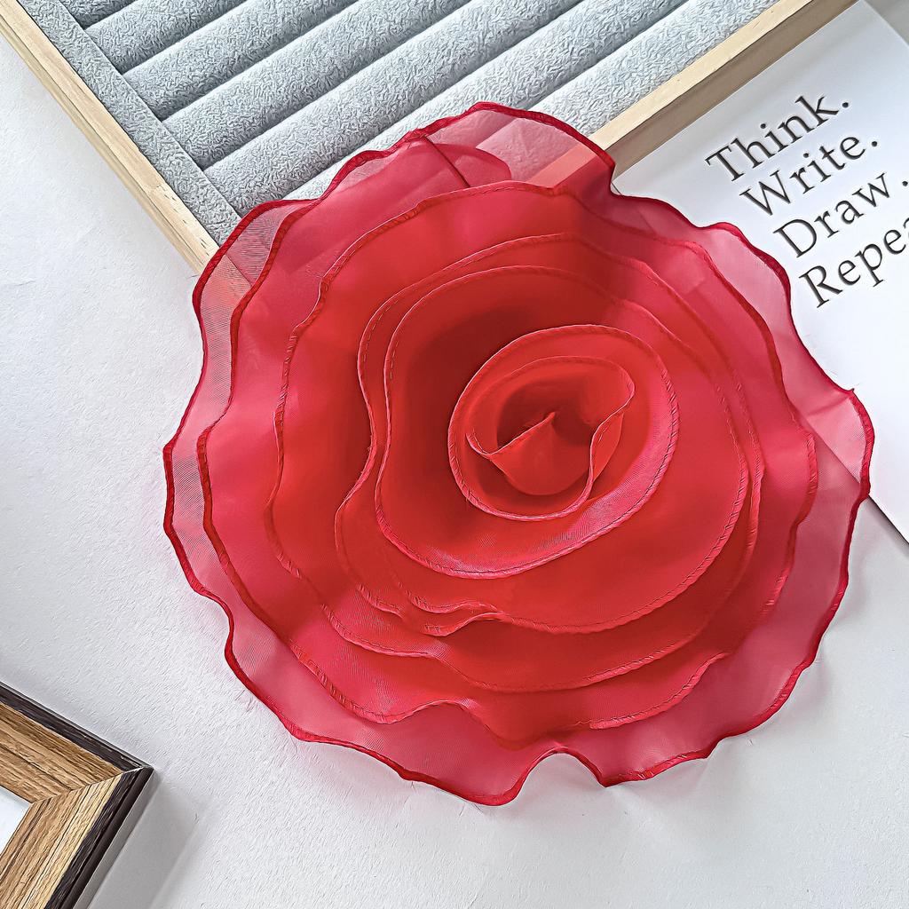 Solid Color Three-Dimensional Flower Corsage Accessories Simulated Flower Decoration Material Eugen Yarn Lace Cloth Sticker Accessories