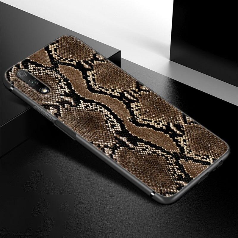 Модный чехол для телефона из змеиной кожи для Huawei Honor 7A 8A 9X 20 Pro 8 10X Lite 9A 8C 9C 20E 7S 8S 20S 8X 10i 20i 30i мягкий черный чехол