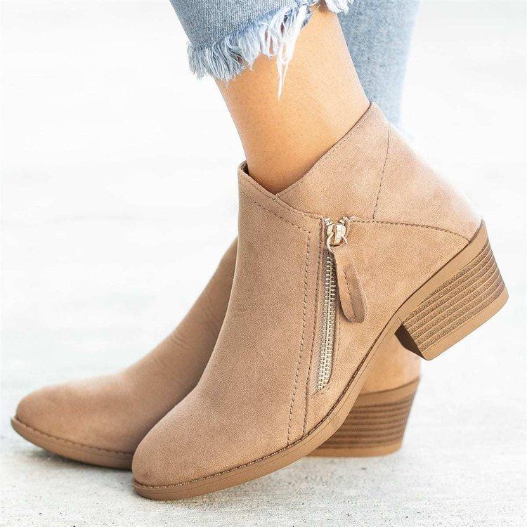 Women's Ankle Boots Side Zipper Boots Solid Color High Heels Boots 2025 New Fashion Casual Women Shoes Platform Sexy Women Boot