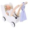 Wooden Pram for Doll - Engelhart - 606014 - Grey and White - 50x28x46 Cm - For Children from 3 Years