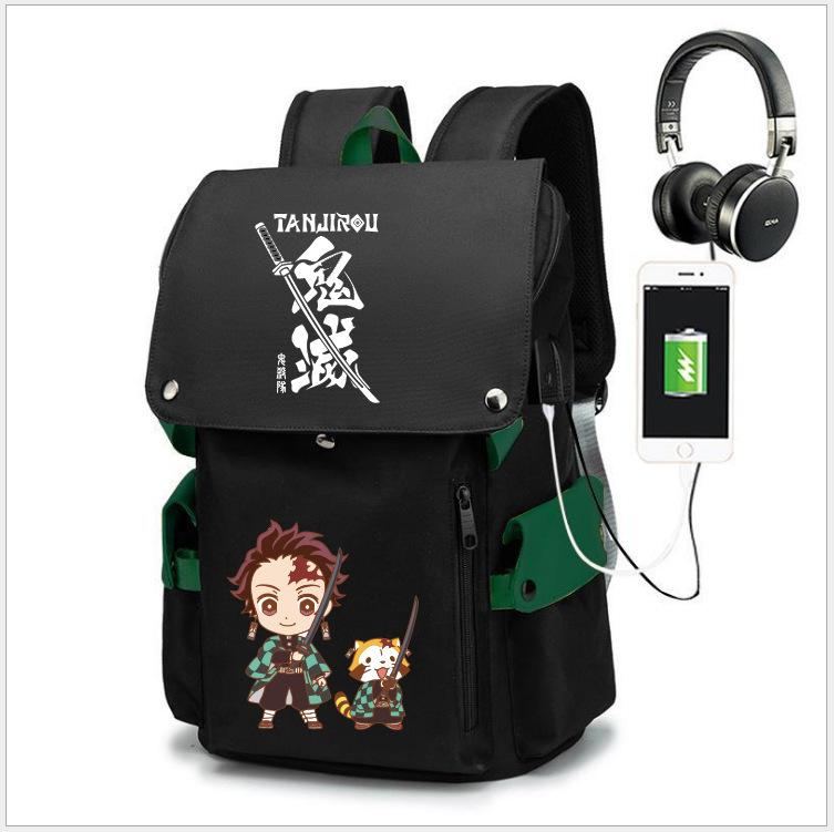 Demon Slayer Collaboration Backpack Large Capacity School Bag for Middle School Boys High School Students 