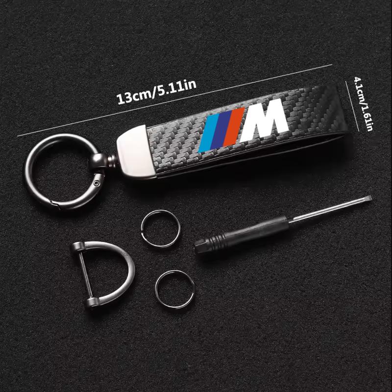 Carbon Fiber Style Car Keychain For BMW M Emblem E46 E36 E34 F10 E90 F30 E60 F30 E53 E30 E92 E87 Microfiber Leather Key Chain bzvm78